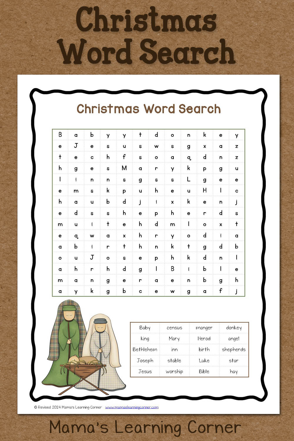 Kids word puzzle games - free printable