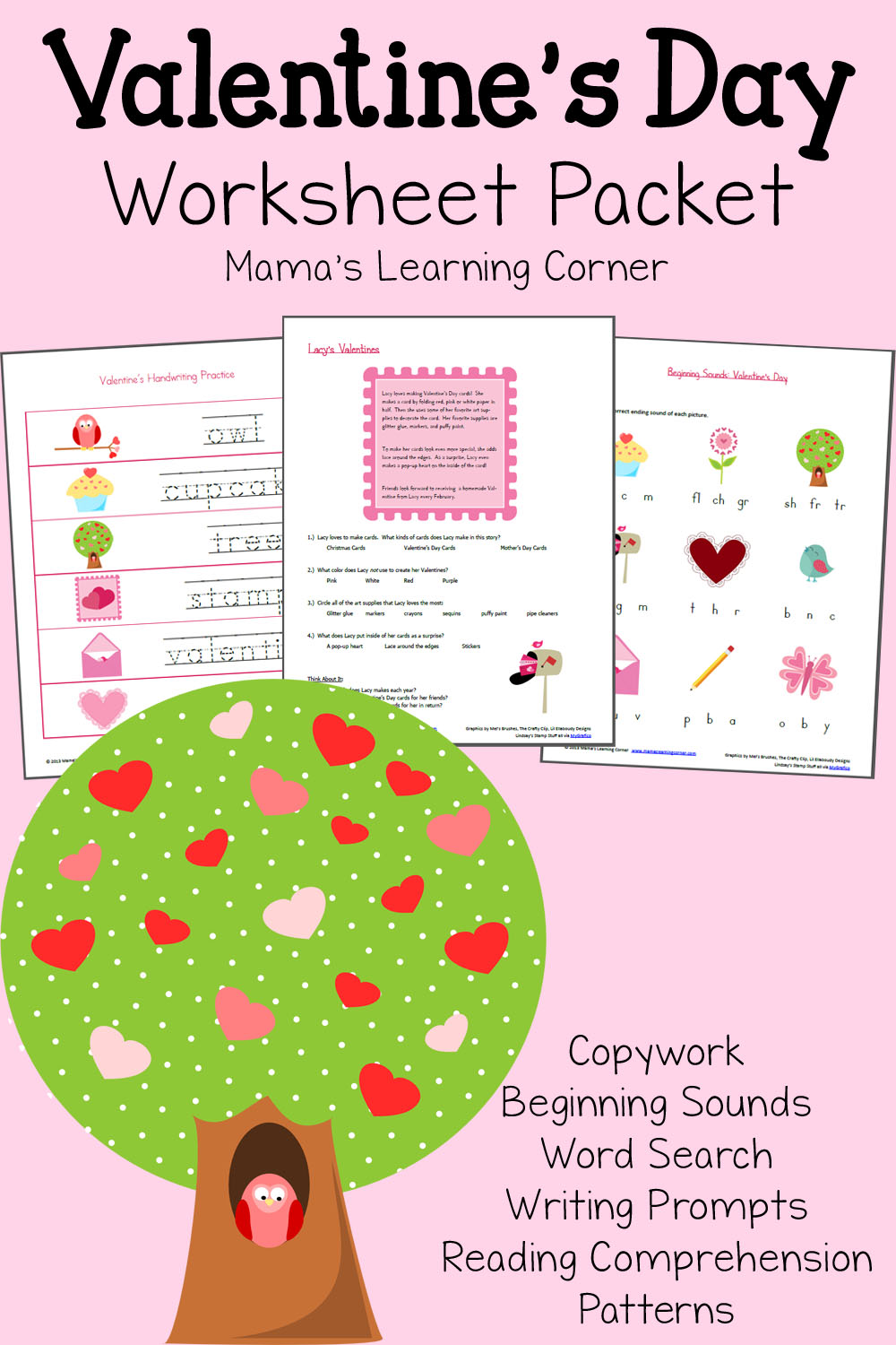 Valentine's Day Worksheet Packet - Mamas Learning Corner