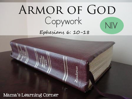 Armor of God Copywork