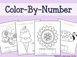Color By Number Preschool Worksheets - Mamas Learning Corner