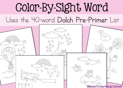 word Color  Worskheets book By all Sight Words sight