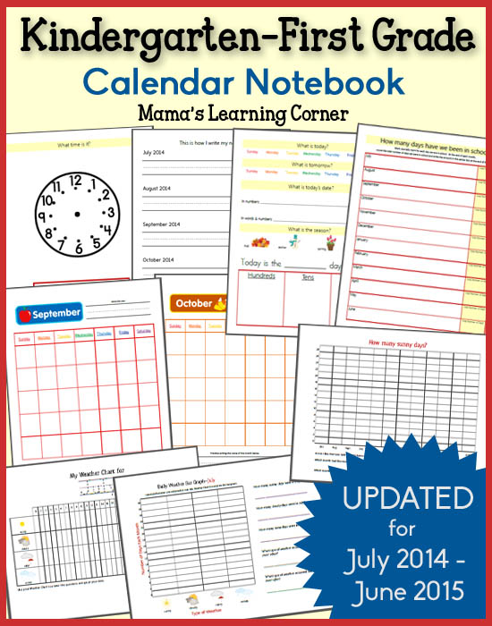 Calendar Notebook 2015 : Kindergarten first grade calendar notebook mamas Calendar Notebook 2015 : Kindergarten first grade calendar notebook mamas