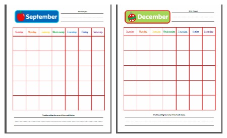 Kindergarten-First Grade Calendar Notebook - Mamas Learning Corner