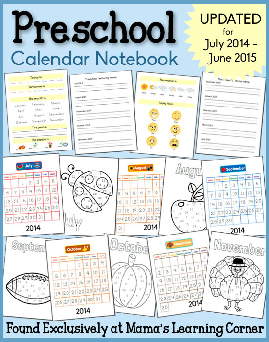 Calendar Printables Preschool : The shop at mama s learning corner mamas Calendar Printables Preschool : The shop at mama s learning corner mamas
