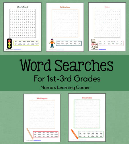 Word Searches for 1st-3rd Graders - Mamas Learning Corner