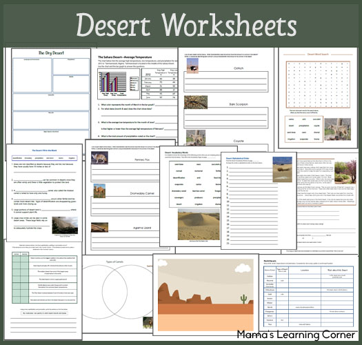 Desert Worksheets - Mamas Learning Corner