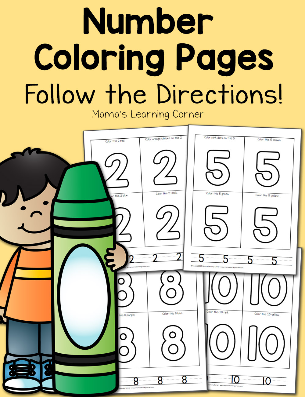 Number Coloring Pages for Preschool   Mamas Learning Corner