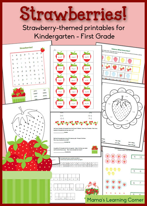 Free Strawberry Worksheets for Kindergarten - First Graders