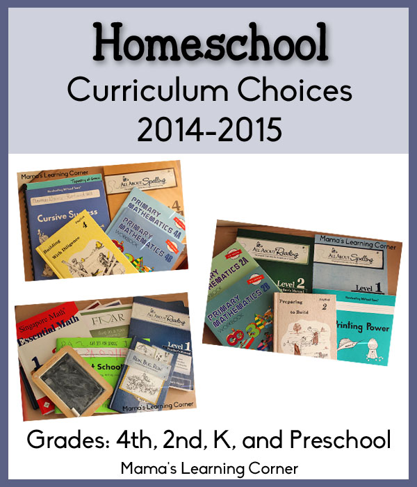 Homeschool Curriculum Plans for 2014-2015: 4th, 2nd, K, PreK - Mamas