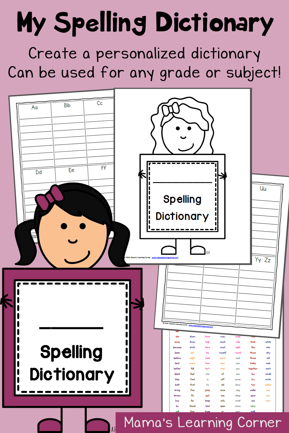 My Spelling Dictionary: File Folder