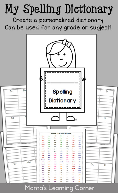 My Spelling Dictionary - Customize for any grade or subject! - Mamas