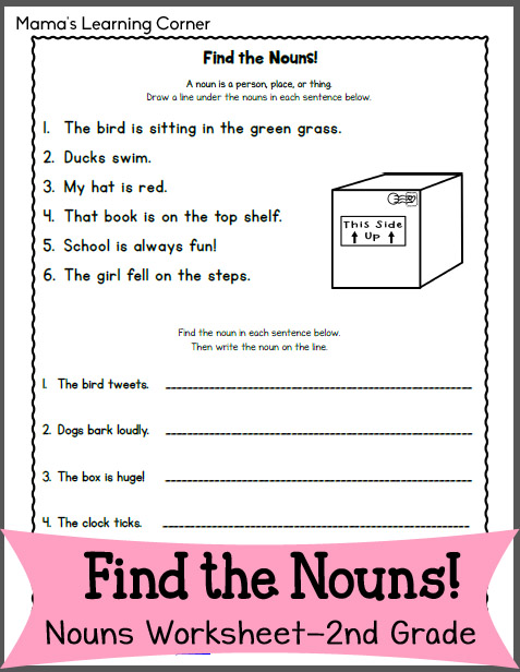 Find The Nouns Worksheet For 2nd Grade Mamas Learning Corner