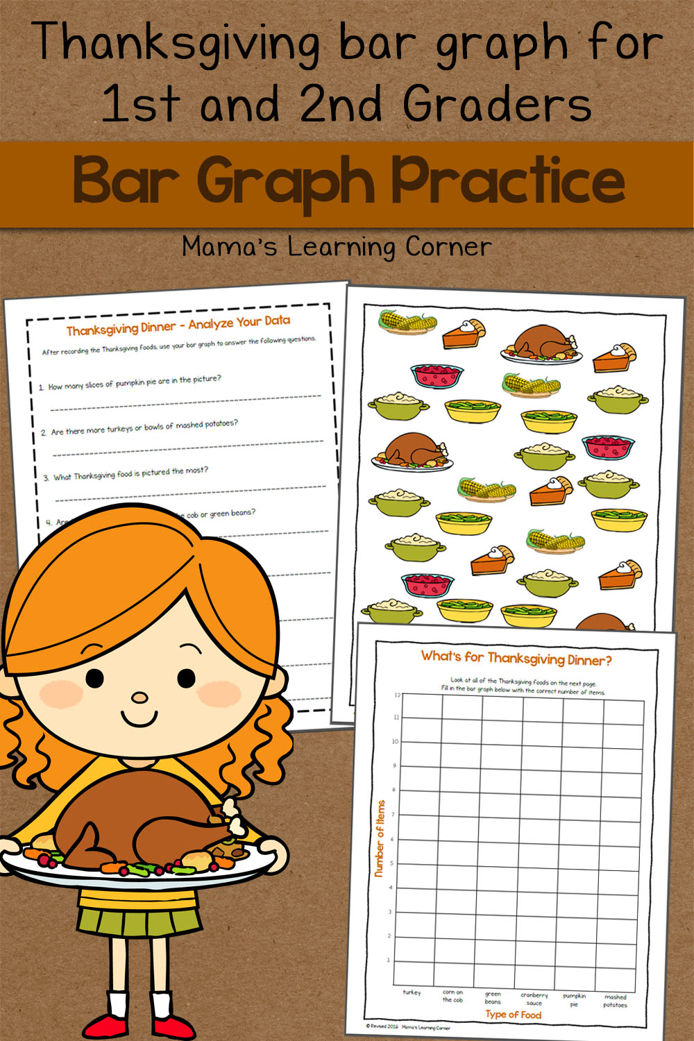 Bar Graph Worksheet: Thanksgiving! - Mamas Learning Corner