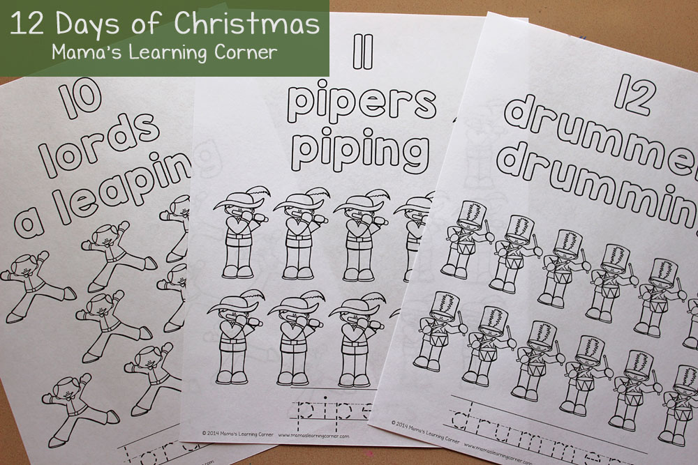 12 Days of Christmas Coloring Pages - Mamas Learning Corner
