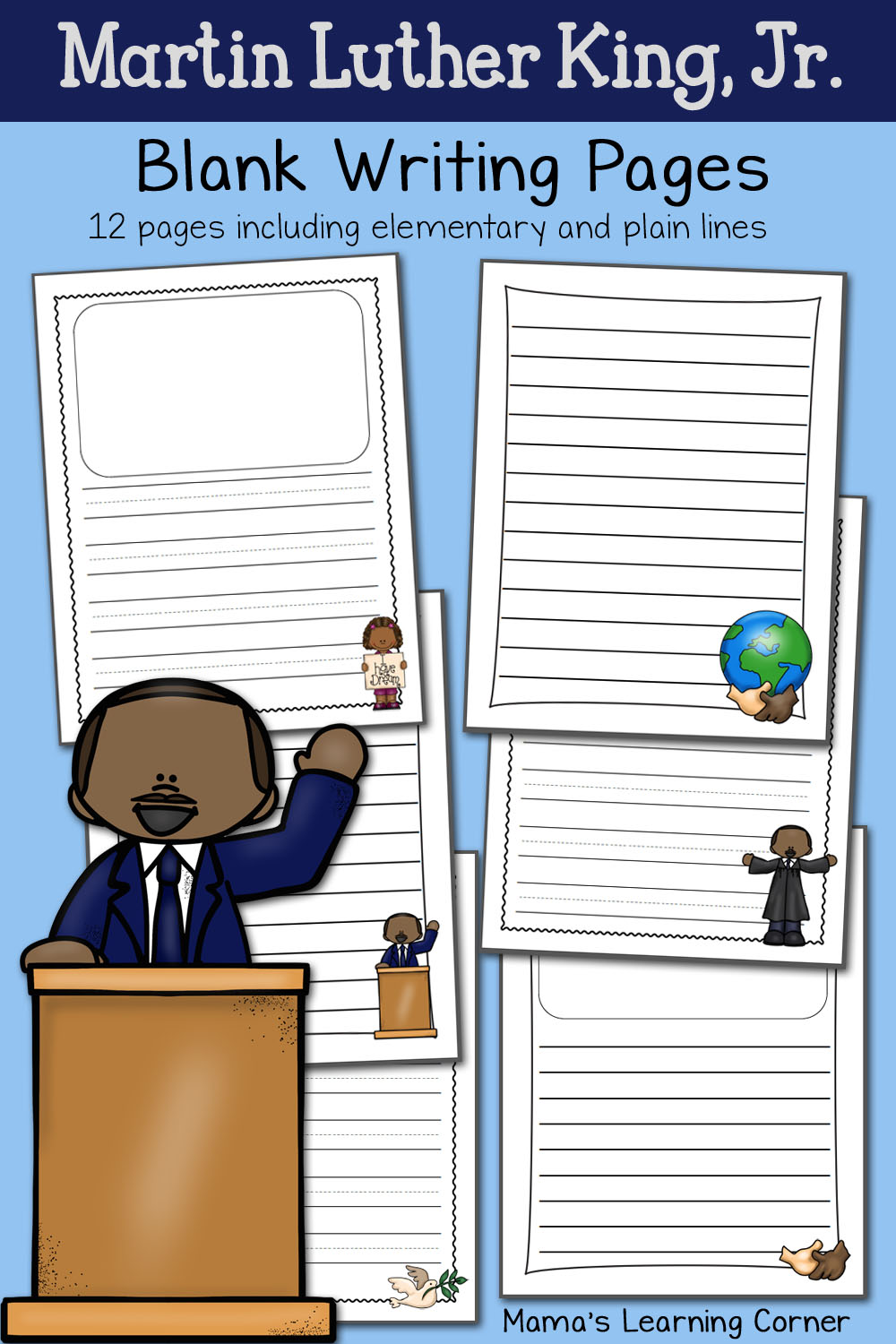 king luther martin writing jr blank ll learning math corner read mamaslearningcorner write history mama craft junior unit printables resources