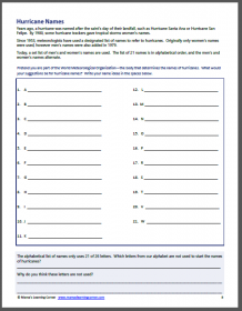 Hurricane Worksheets - Mamas Learning Corner