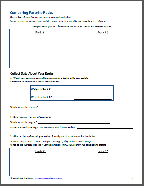 Printables Rocks And Minerals Worksheets rocks and minerals worksheets mamas learning corner worksheets