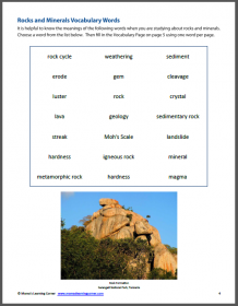Rocks and Minerals Unit Study Resource Packet - Mamas Learning Corner