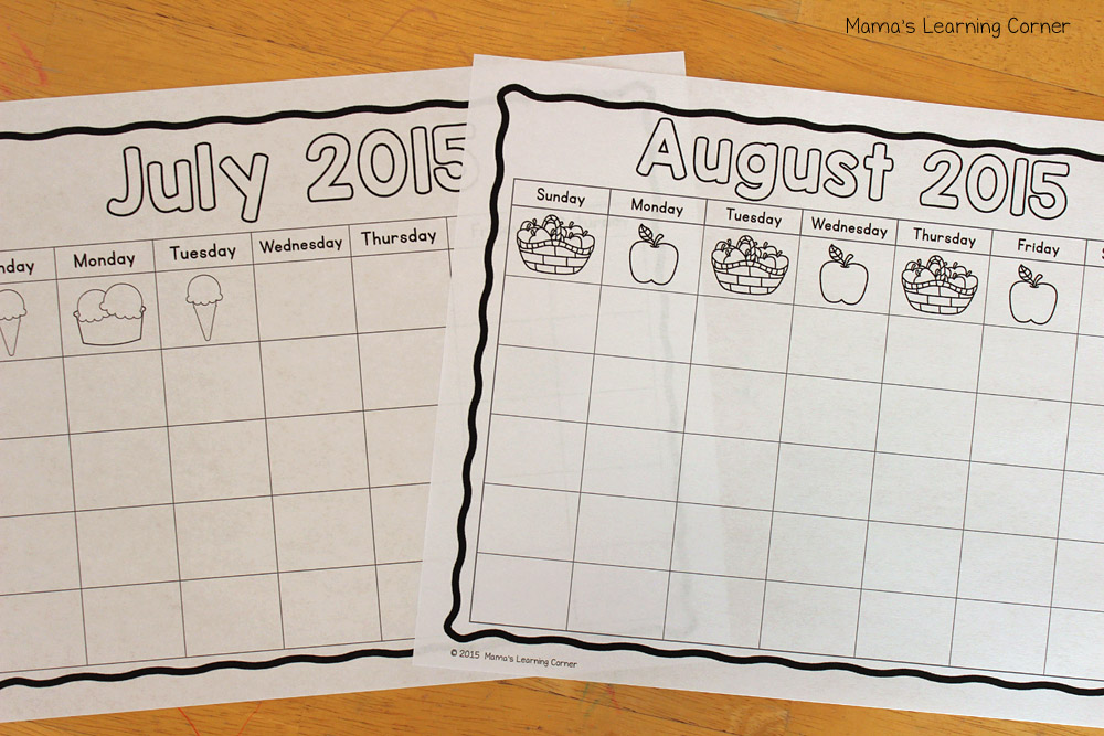 Kindergarten and First Grade Calendar Notebook Mamas Learning Corner
