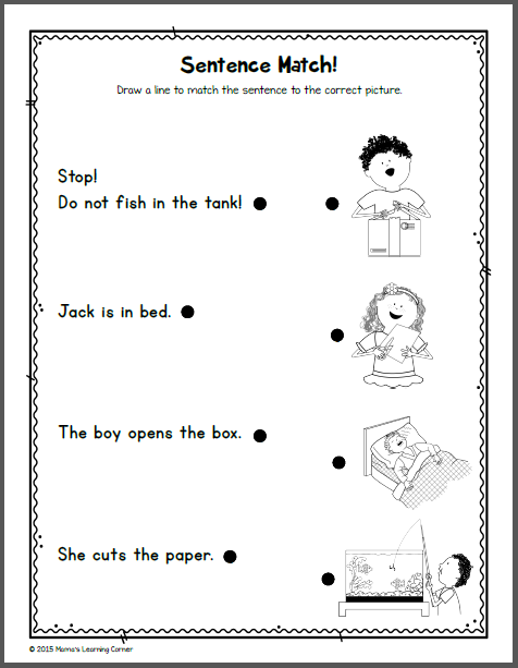 Kindergarten Reading and Phonics Packet 1 - Mamas Learning Corner
