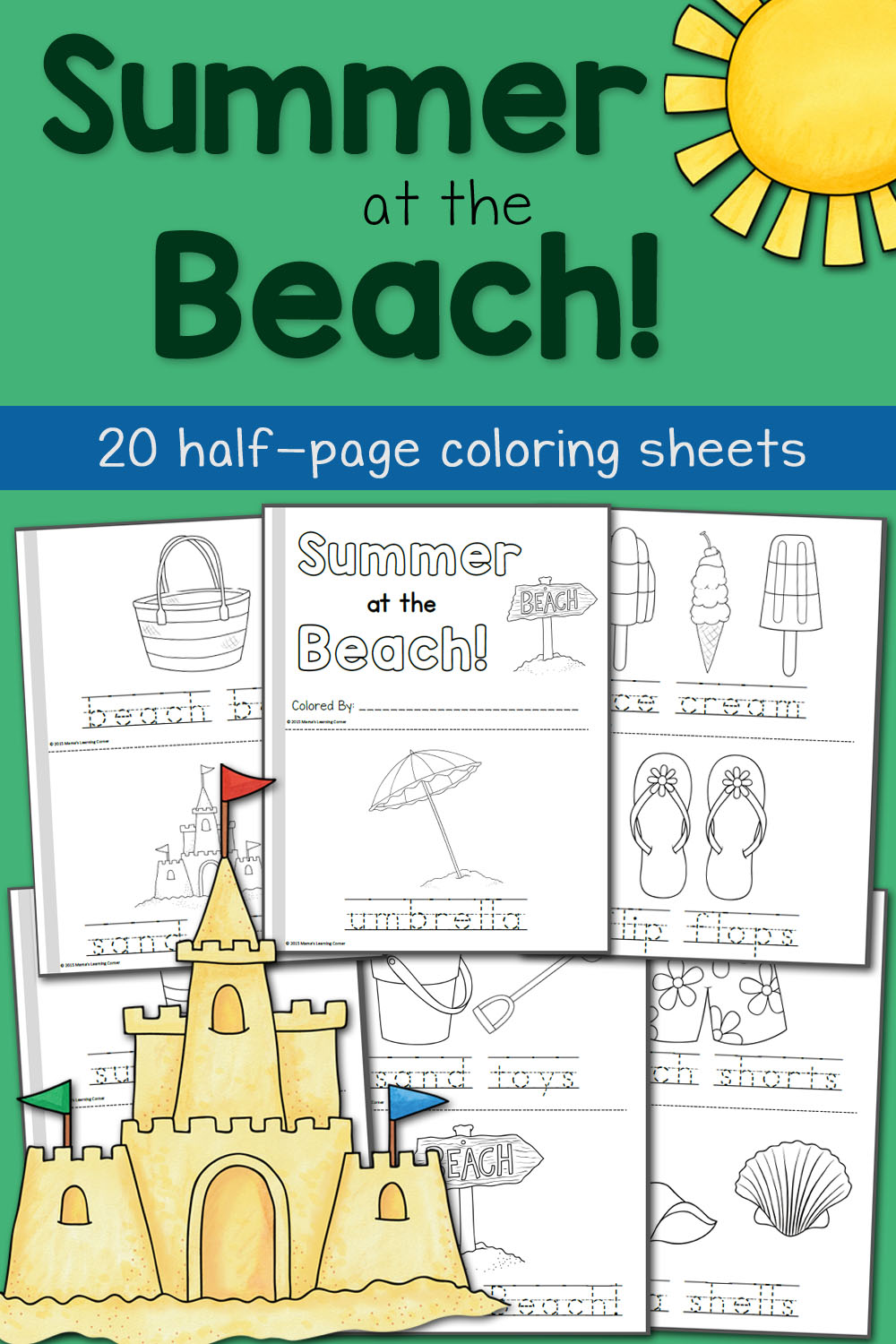 Summer Coloring Pages: At the Beach! - Mamas Learning Corner
