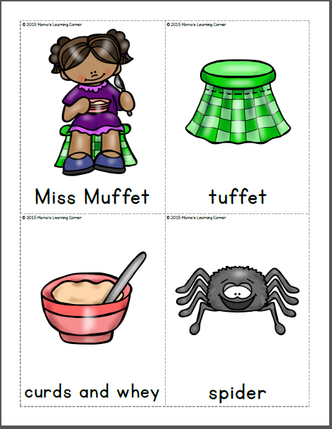 Little Miss Muffet Nursery Rhyme Packet Mamas Learning Corner