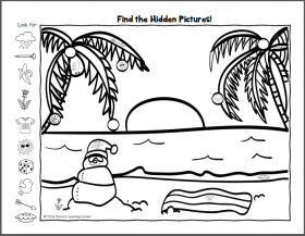 Find It! Winter Hidden Picture Worksheets - Mamas Learning Corner