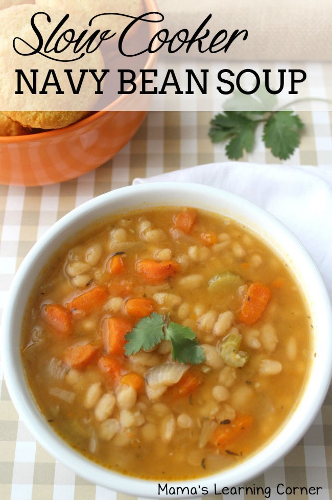 Slow Cooker Navy Bean Soup and it's gluten free! Mamas Learning Corner