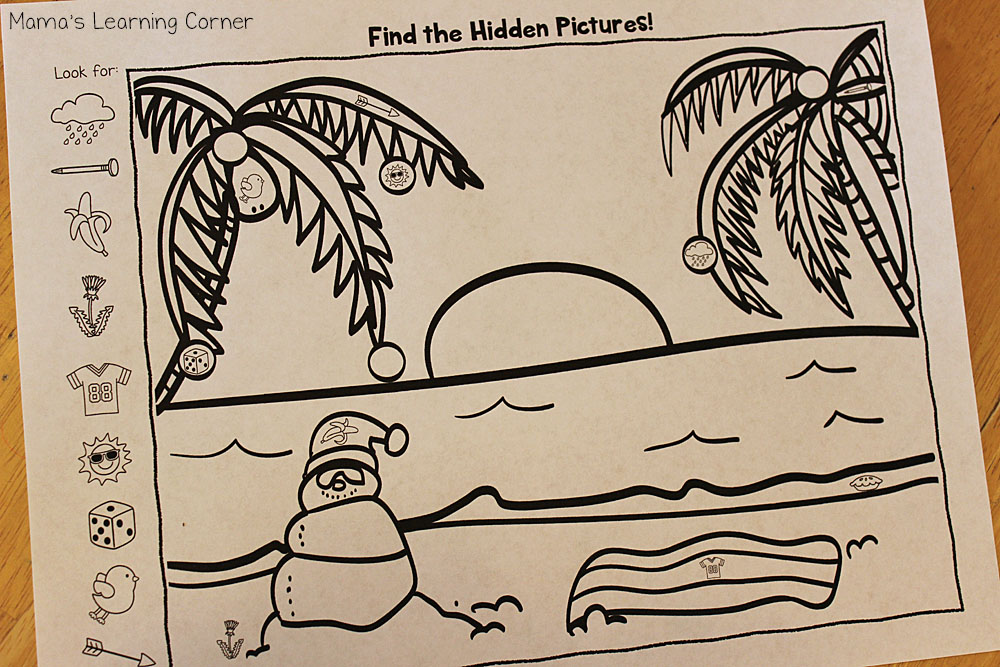 Snowman Hidden Pictures Printables - Mamas Learning Corner
