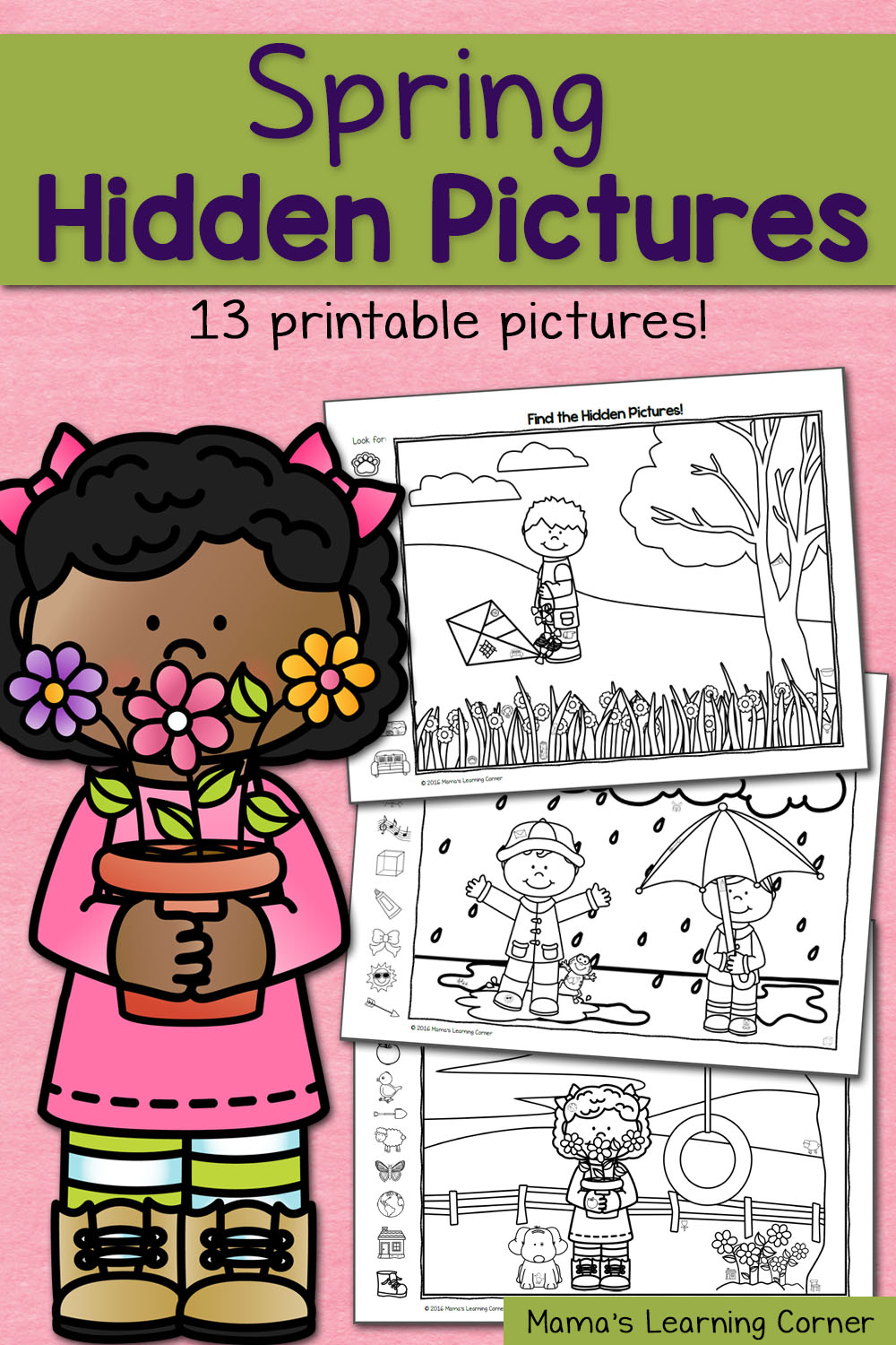 Find It! Spring Hidden Picture Worksheets - Mamas Learning Corner