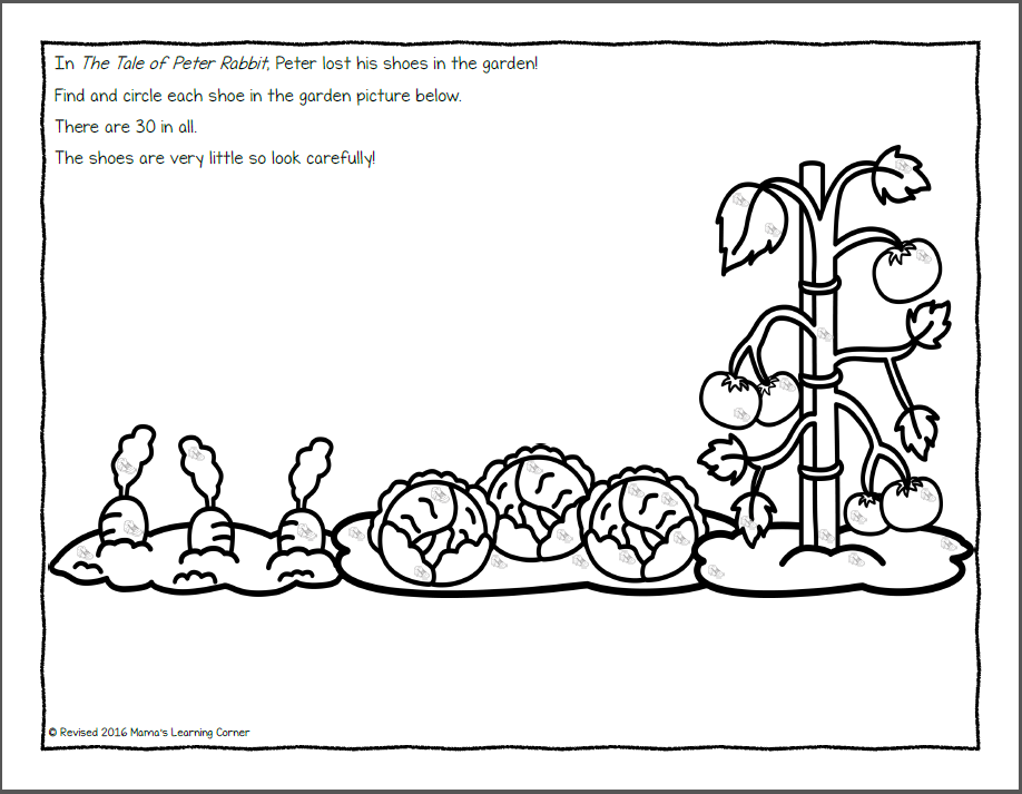 The Tale Of Peter Rabbit Printables Mamas Learning Corner