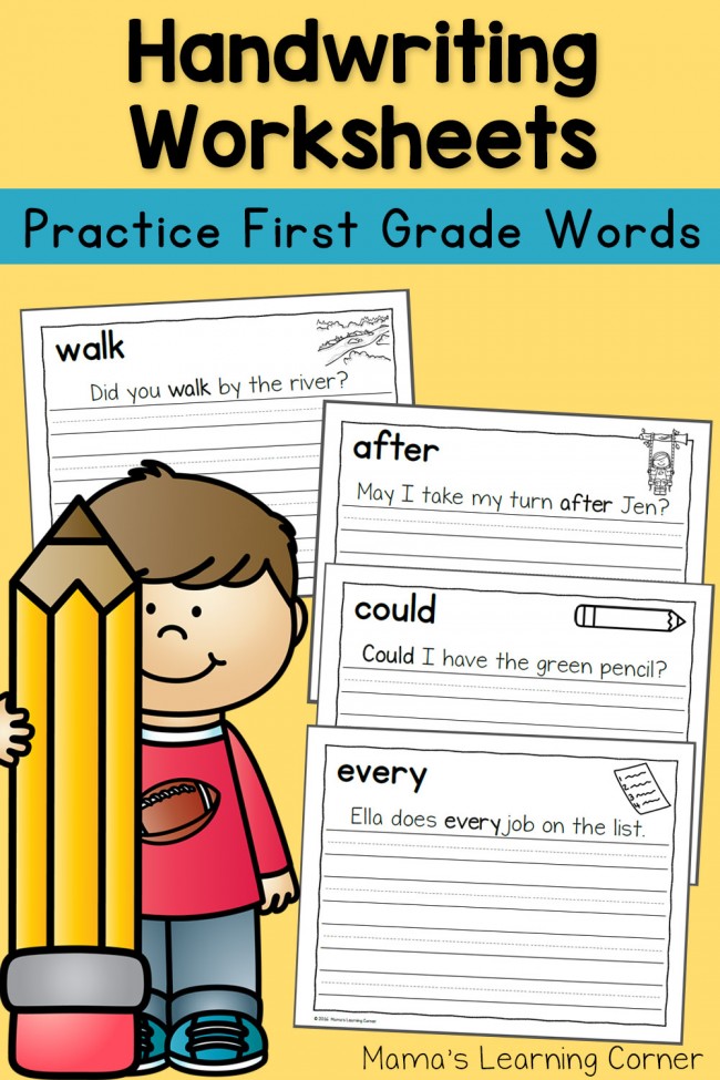 Handwriting Worksheets for Kids: Dolch First Grade Words - Mamas