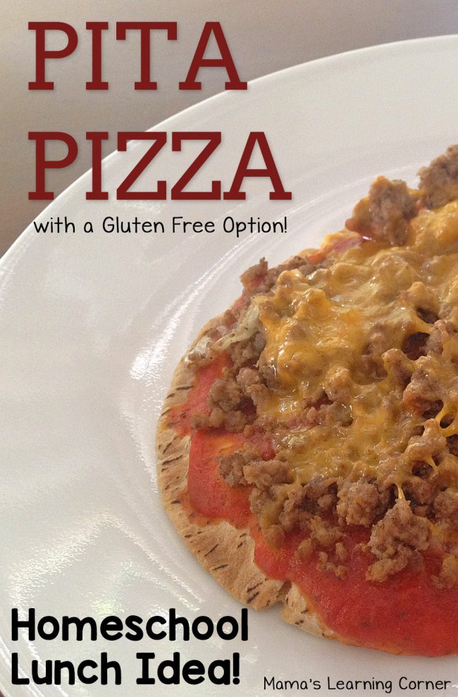 Pita Pizza for Lunch with a Gluten Free Option - Mamas Learning Corner Pita Pizza for Lunch with a Gluten Free Option