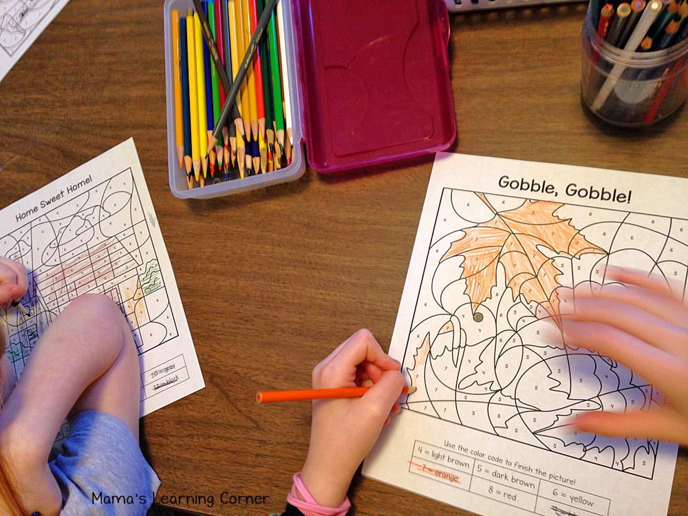 Thanksgiving Color By Number Worksheets - Mamas Learning ...