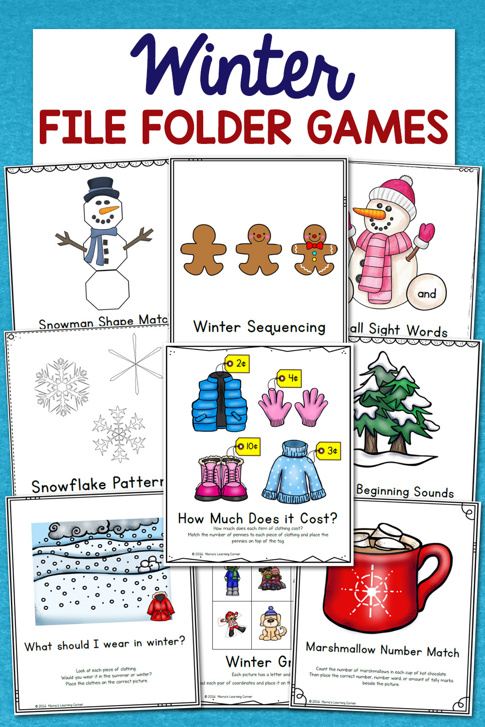 Low-Prep Winter File Folder Games - Set of 10 Activities! - Mamas