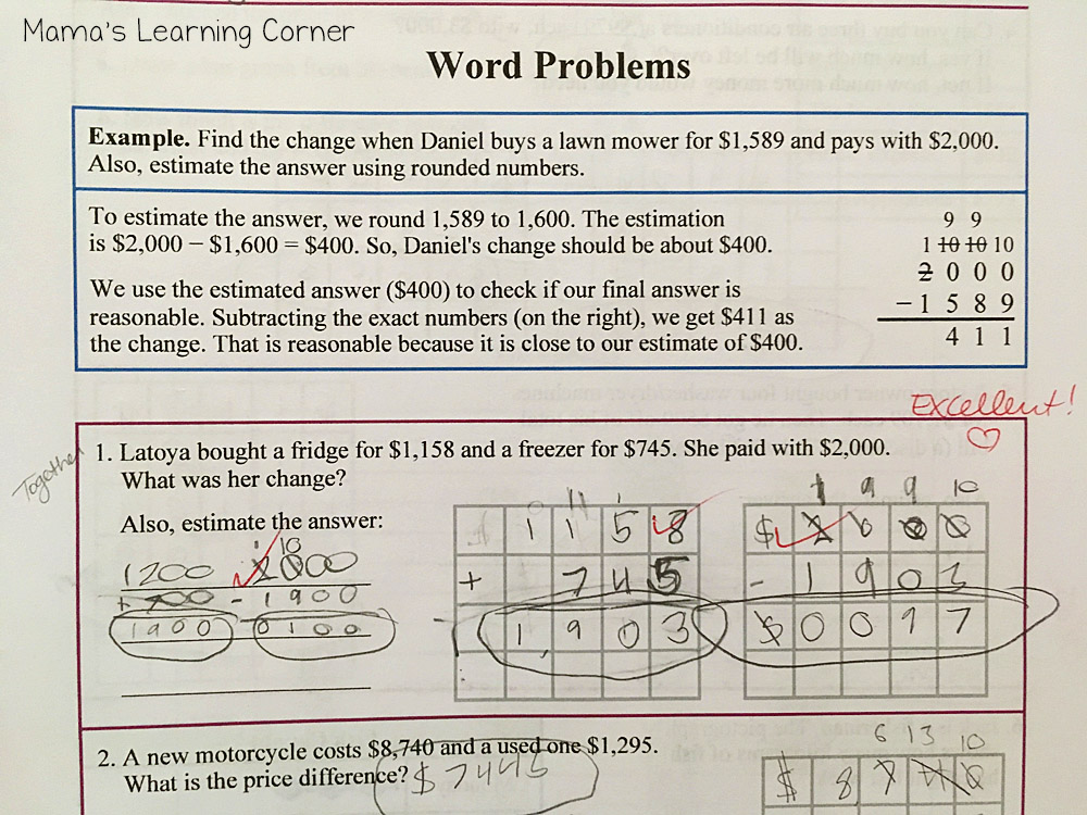 Math Mammoth Word Problems 3B