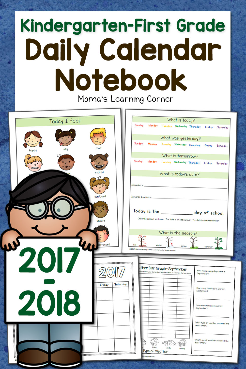 Kindergarten-First Grade Calendar Notebook - Mamas Learning Corner