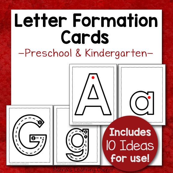 Letter Formation Cards For Preschool And Kindergarten Mamas Learning