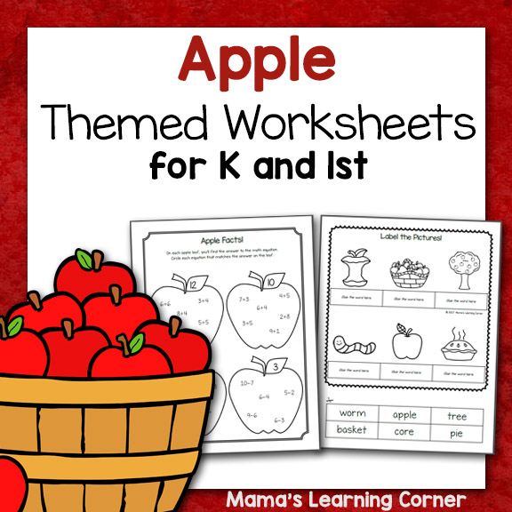Apple Worksheets Mamas Learning Corner