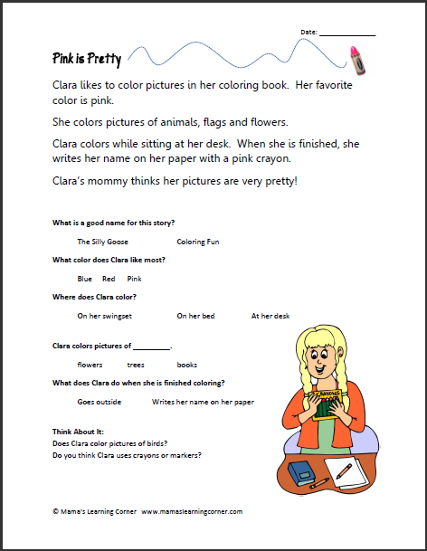 Printables Free First Grade Reading Comprehension Worksheets printable reading comprehension worksheets for 1st grade davezan free 1 scalien