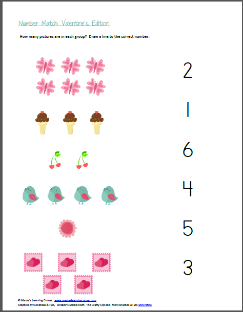 number match valentine s edition mamas learning corner number match valentine s edition mamas learning corner
