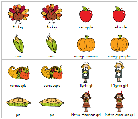 Thanksgiving Match Game - Mamas Learning Corner