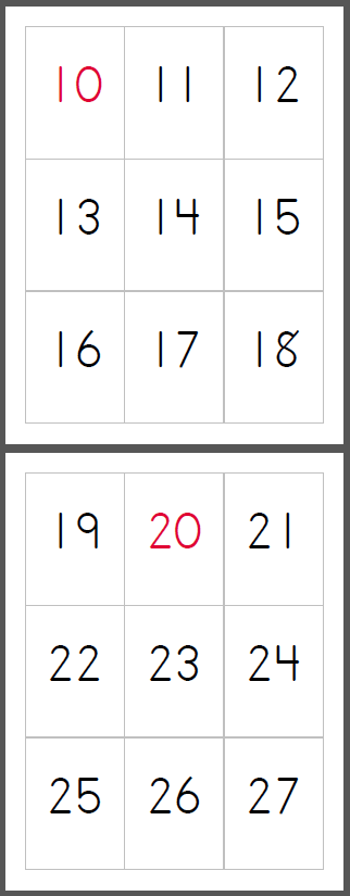 rounded corners Number Matching Game 1-20 Flashcards Early Learning