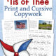 My Country Tis of Thee Copywork