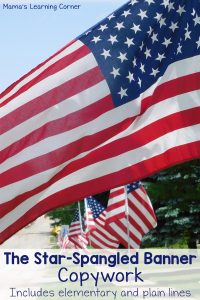 The Star Spangled Banner Copywork