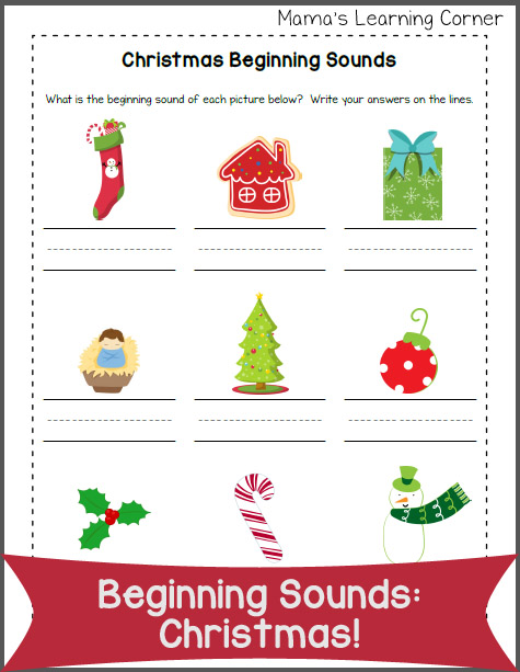 Christmas Beginning Sounds - Mamas Learning Corner