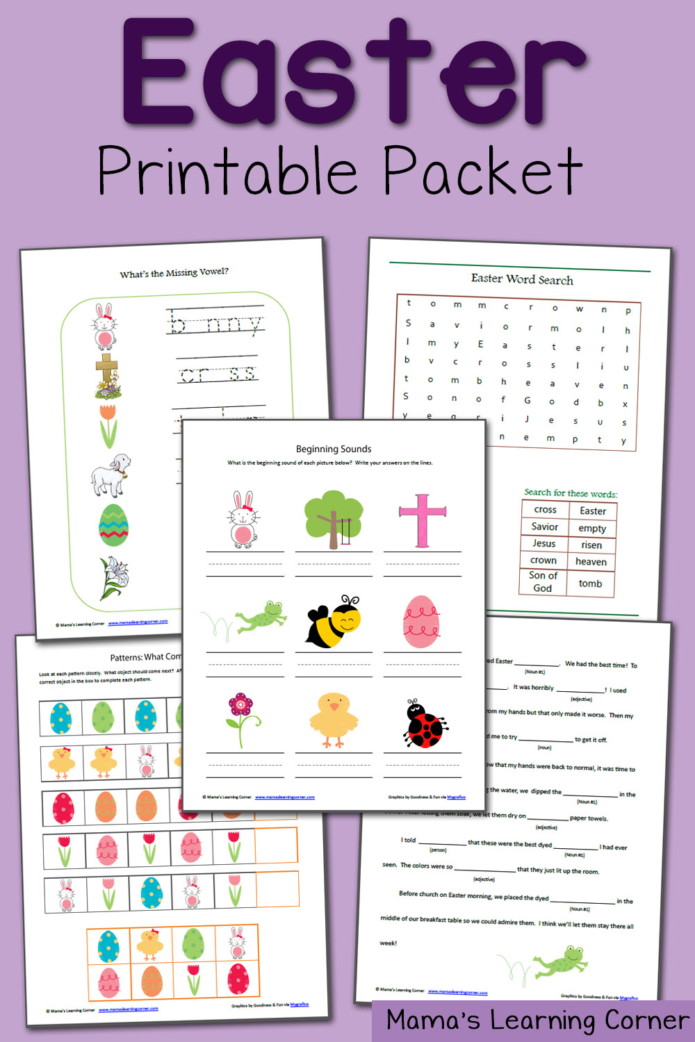 Easter Worksheet Packet for Preschool through First Grade