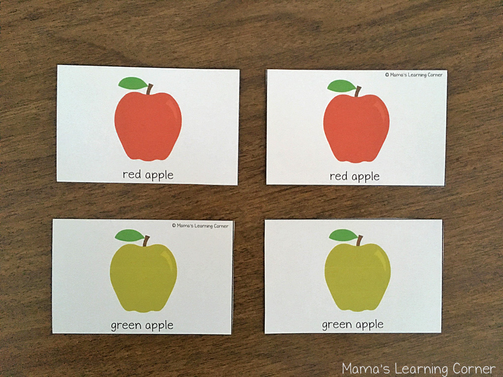 Fall Match Game Apple Cards