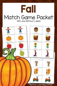 Fall Match Game Packet