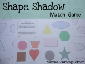 Shape Shadow Match Game - Mama's Learning Corner